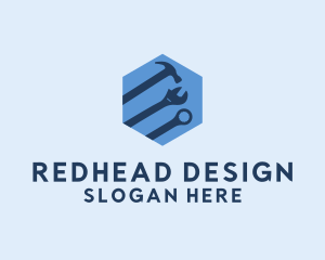 Hexagon Mechanic Tools logo design