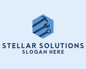 Hexagon Mechanic Tools logo design