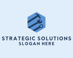 Hexagon Mechanic Tools logo design