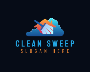  House Cleaning Broom logo design