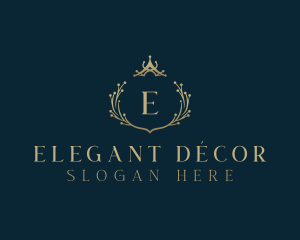 Elegant Crown Wreath logo design