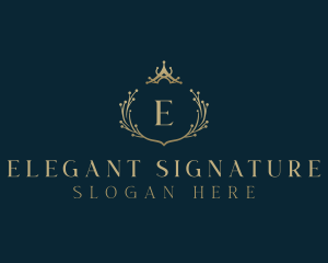 Elegant Crown Wreath logo design