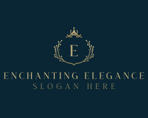 Elegant Crown Wreath logo design