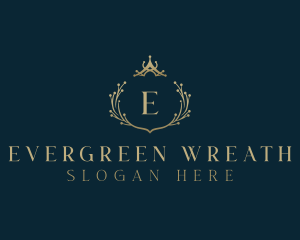 Elegant Crown Wreath logo design