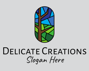 Stained Glass Forest  logo design