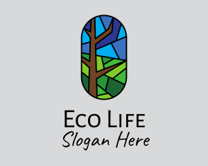 Stained Glass Forest  logo design