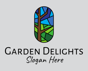 Stained Glass Forest  logo design