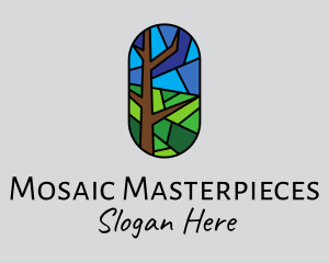 Stained Glass Forest  logo design