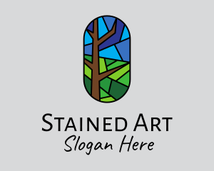 Stained Glass Forest  logo design