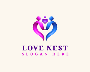 Heart Family Love logo design