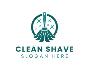 Clean Housekeeping Mop logo design