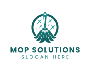 Clean Housekeeping Mop logo design