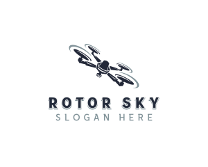 Aerial Quadcopter Drone logo design