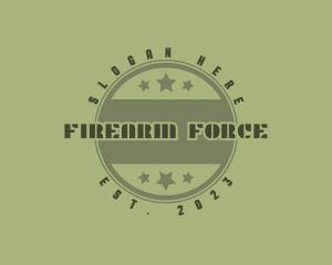 Military Star Circle  logo design