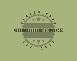 Military Star Circle  logo design