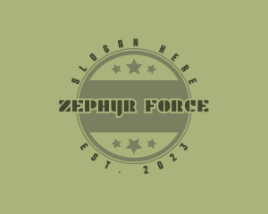 Military Star Circle  logo design