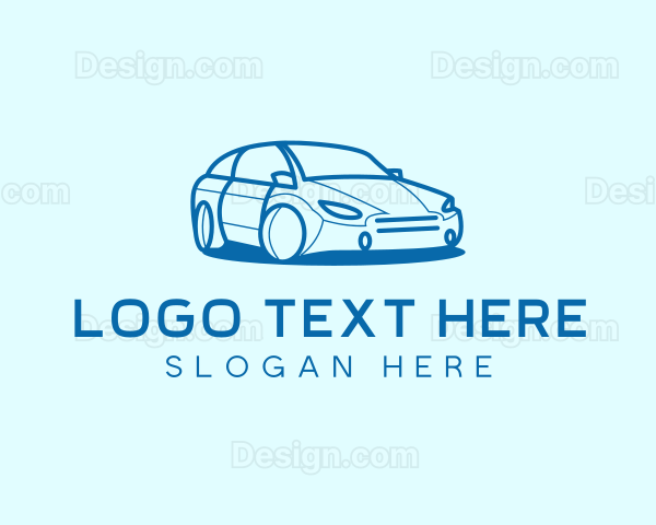 Blue Sedan Car Logo