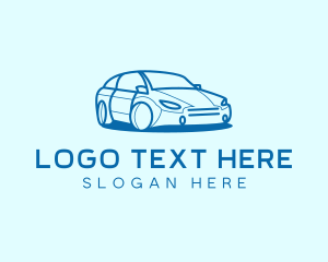 Blue Sedan Car Logo