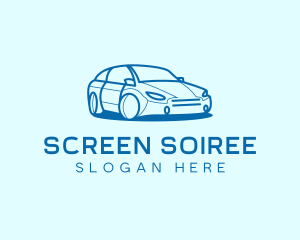 Blue Sedan Car Logo