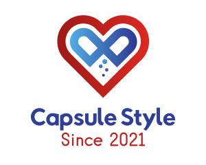 Heart Capsule Medication logo design