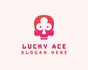 Clover Skull Gambler logo design