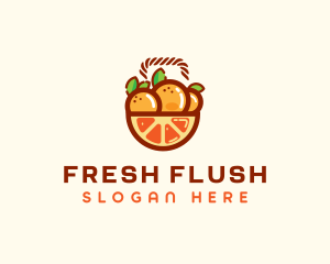 Orange Fruit Basket  logo design