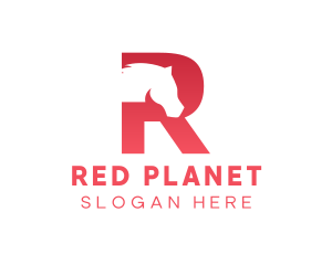 Red Letter R Horse logo design