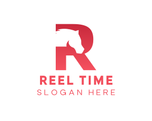 Red Letter R Horse logo design