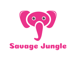 Pink Elephant Trunk logo design