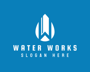 Water Drop Letter W  logo design