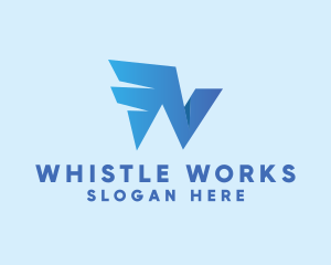 Logistics Delivery Wing Letter W logo design