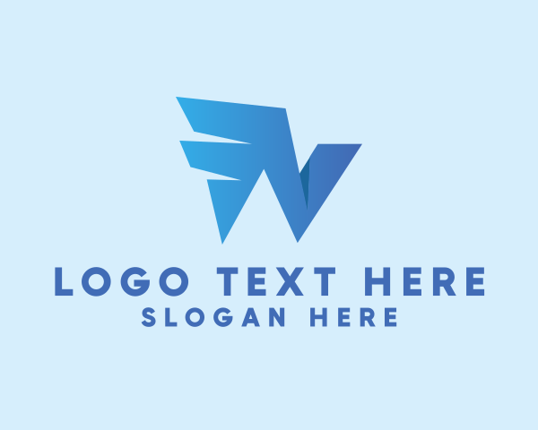 Logistics Delivery Wing Letter W logo