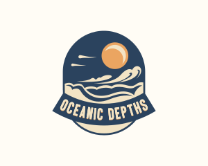 Beach Ocean Wave logo design