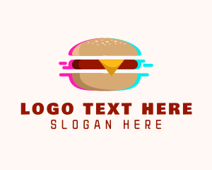 Hamburger - Hamburger Cyber Glitch logo design