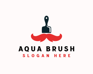 Paint Brush Mustache logo design