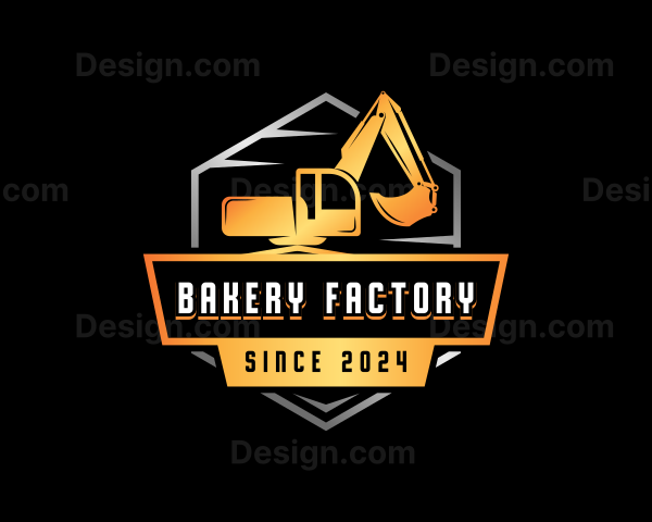 Industrial Excavator Construction Logo