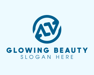 Blue Letter AV Monogram logo
