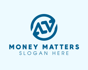 Blue Letter AV Monogram logo