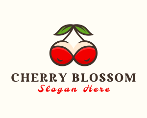 Fruit Cherry Breasts logo design