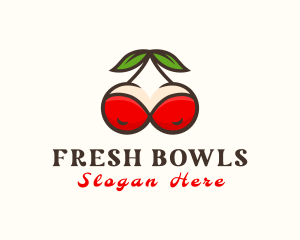 Fruit Cherry Breasts logo design