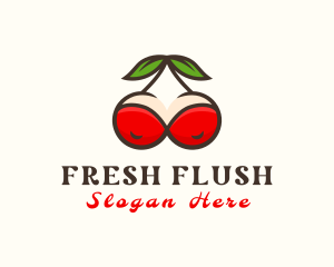 Fruit Cherry Breasts logo design