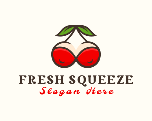 Fruit Cherry Breasts logo design