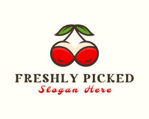 Fruit Cherry Breasts logo design