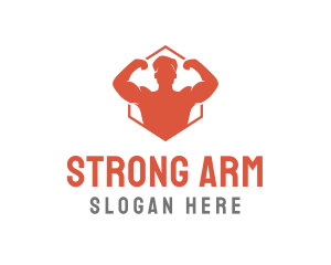 Strong Muscle Man logo design