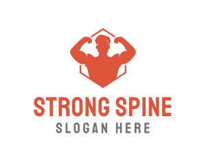 Strong Muscle Man logo design