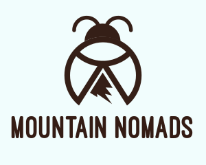 Mountain Peak Bug Beetle logo design