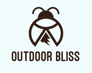 Mountain Peak Bug Beetle logo design