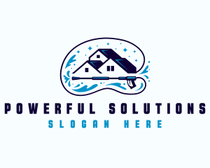 Power Wash Water Clean logo design