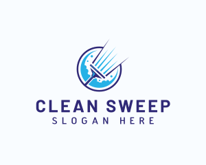 Mop Cleaning Sanitation logo design