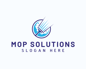 Mop Cleaning Sanitation logo design